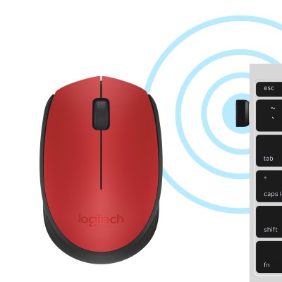Logitech M171 Red-K ratón Ambidextro RF inalámbrico Óptico 1000 DPI