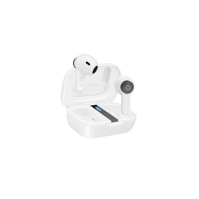 TooQ Bender Auriculares Inalámbricos + Micrófono Bluetooth con Estuche de Carga, Blancos