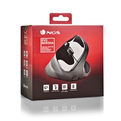 NGS EVO MOKSHA ratón mano derecha RF inalámbrico Óptico 2400 DPI