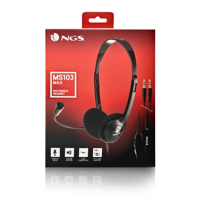 NGS MS103 MAX Auriculares Alámbrico Diadema LlamadasMúsica Negro
