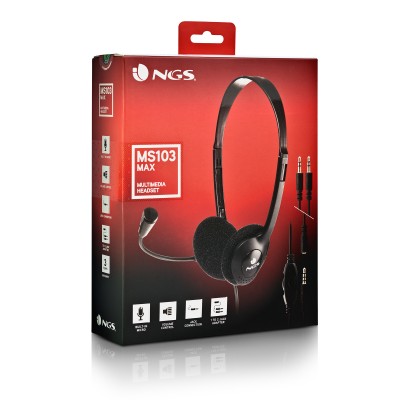 NGS MS103 MAX Auriculares Alámbrico Diadema LlamadasMúsica Negro