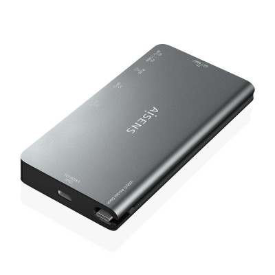 AISENS USB-C Dock 8 en 1, USB-C a 1xHDMI, 1xRJ45, 3xUSB-A, 1xUSB-C Datos+PD, 1xSD, 1xMicro SD, Gris, 10 cm