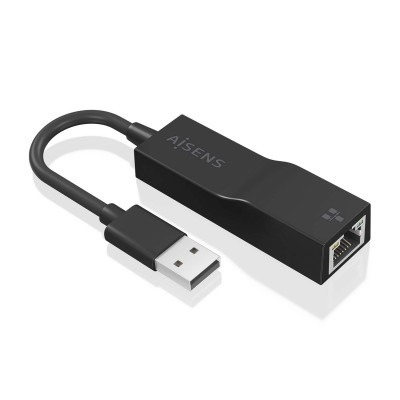 AISENS Conversor USB 3.0 a Ethernet Gigabit 101001000 Mbps, Negro, 15 cm