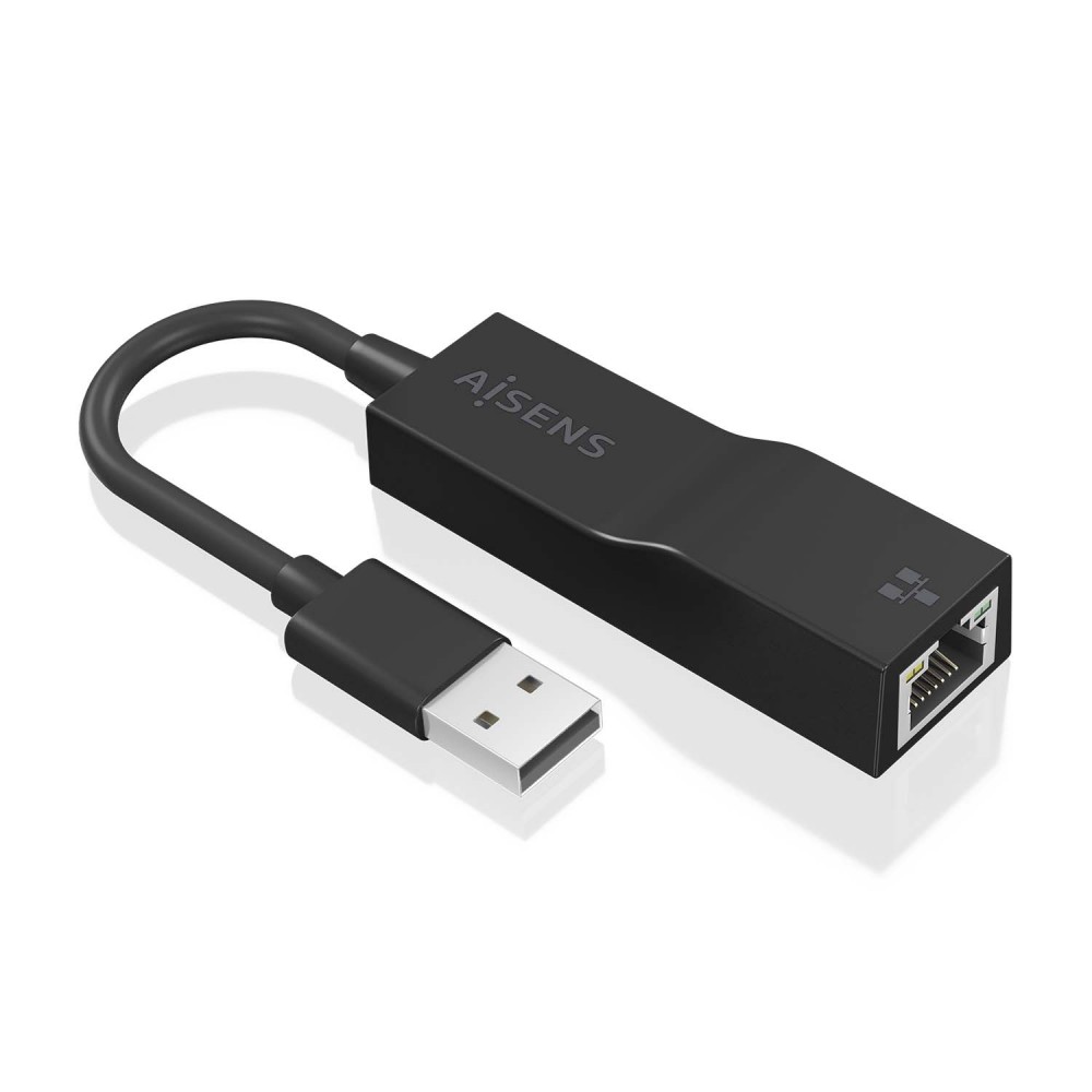 AISENS Conversor USB 3.0 a Ethernet Gigabit 101001000 Mbps, Negro, 15 cm