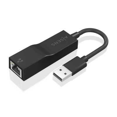 AISENS Conversor USB 3.0 a Ethernet Gigabit 101001000 Mbps, Negro, 15 cm