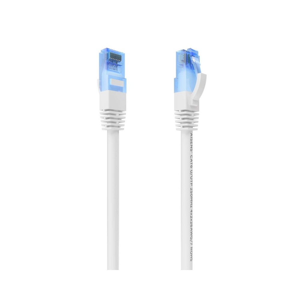 AISENS Cable De Red Latiguillo RJ45 Cat.6 UTP AWG26 CCA, Blanco, 0.5 m