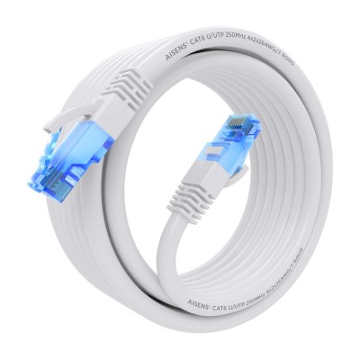 AISENS Cable De Red Latiguillo RJ45 Cat.6 UTP AWG26 CCA, Blanco, 5.0 m