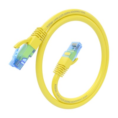 AISENS Cable De Red Latiguillo RJ45 Cat.6 UTP AWG26 CCA, Amarillo, 25 cm