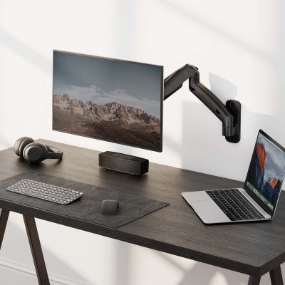 AISENS Soporte De Pared Pro Contrapeso Giratorio E Inclinable Para Monitortv 9kg (3 Pivotes, 1 Brazo) De 17-32, Negro