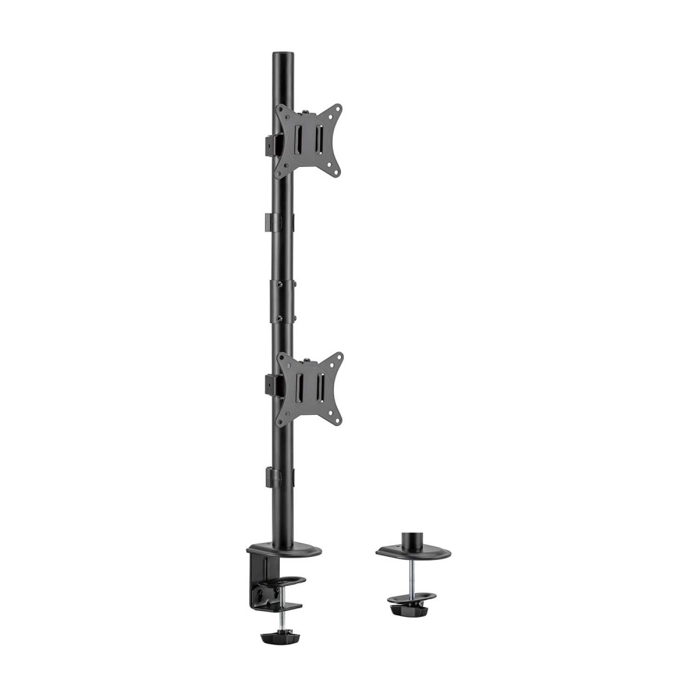 AISENS Soporte de mesa eco giratorio e inclinable para 2 MonitorTV 9kg de 17-32, Negro