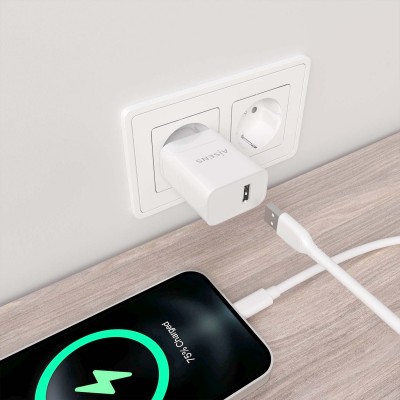 AISENS Cargador USB 10W alta eficiencia, 5V2A, Blanco