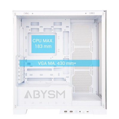 ABYSM Danube Sava H500 White Escritorio Transparente, Blanco