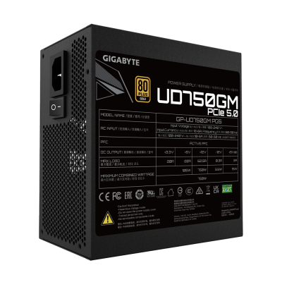 Gigabyte UD750GM PG5 unidad de fuente de alimentación 750 W 20+4 pin ATX ATX Negro