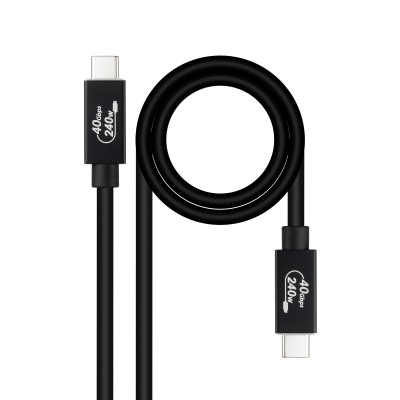 Nanocable Cable USB 4 Gen 3x2 40Gbps 5A240W, USB-CM-USB-CM, Negro, 1.8 m