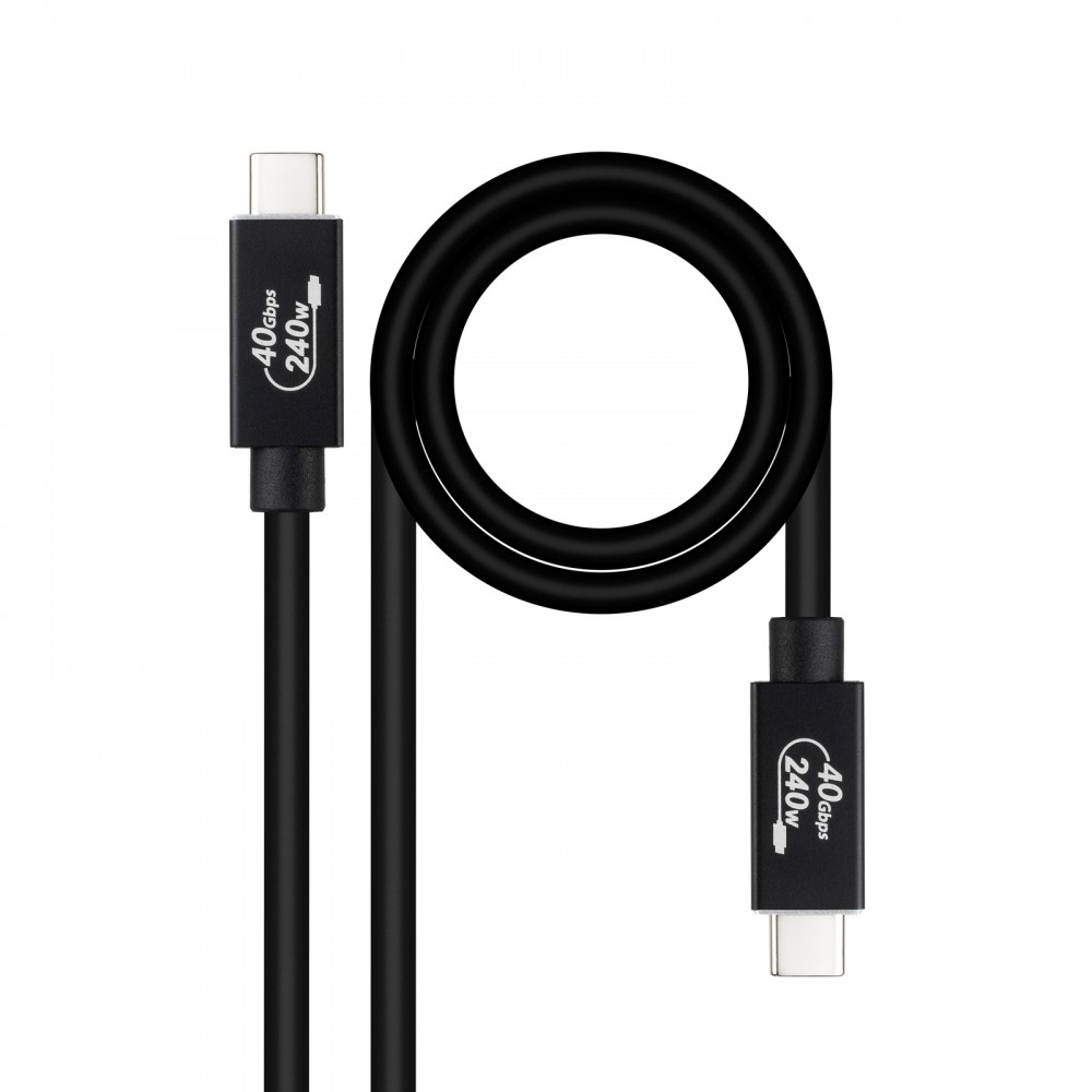 Nanocable Cable USB 4 Gen 3x2 40Gbps 5A240W, USB-CM-USB-CM, Negro, 1.8 m
