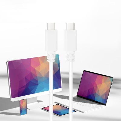 Nanocable Cable USB 2.0 3A, tipo USB-CM-USB-CM, Blanco, 1 m