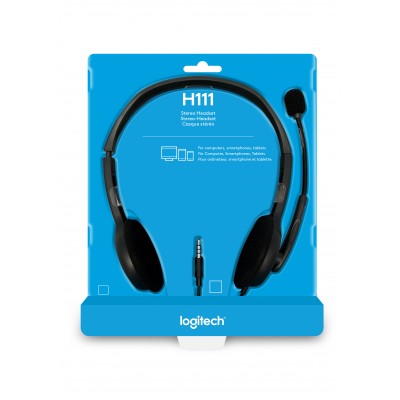 Logitech H111 Auriculares Alámbrico Diadema OficinaCentro de llamadas Gris