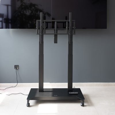 TooQ UROS Soporte de Suelo con Ruedas con Regulación Eléctrica de Altura e Inclinación