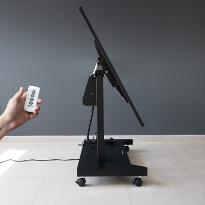 TooQ UROS Soporte de Suelo con Ruedas con Regulación Eléctrica de Altura e Inclinación