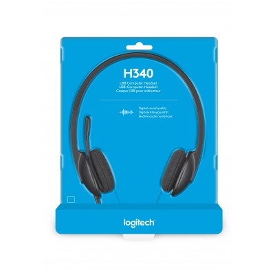 Logitech H340 Auriculares Alámbrico Diadema OficinaCentro de llamadas USB tipo A Negro