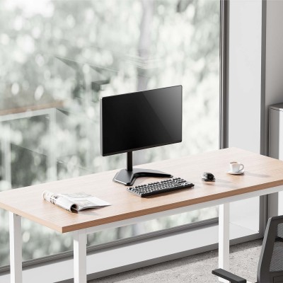 AISENS Soporte de mesa con peana eco giratorio e inclinable para monitorTV 10kg de 17-32, Negro