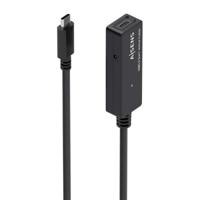 AISENS Cable USB 3.2 Gen1x1 prolongador con Amplificador, USB-CM-USB-CH, Negro, 5.0m