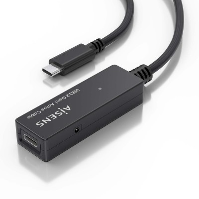 AISENS Cable USB 3.2 Gen1x1 prolongador con Amplificador, USB-CM-USB-CH, Negro, 5.0m