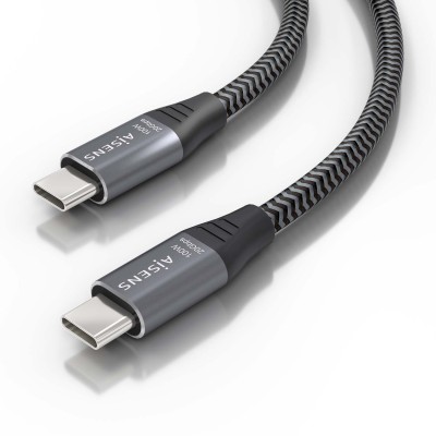 AISENS Cable USB 3.2 Gen2x2 Aluminio 20Gbps 8K@30Hz 5A 100W E-Mark, Tipo USB-CM-USB-CM, Gris, 3.0m