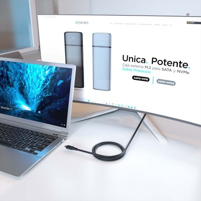 AISENS Cable USB 3.2 Gen2x2 20Gbps 8K@30Hz 5A 100W E-Marker, Tipo USB-CM-USB-CM, Negro, 3.0m