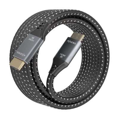 AISENS Cable HDMI V2.1 ultra alta velocidad  HEC 8K@60Hz 48Gbps, AM-AM, GrisNegro, 5.0m