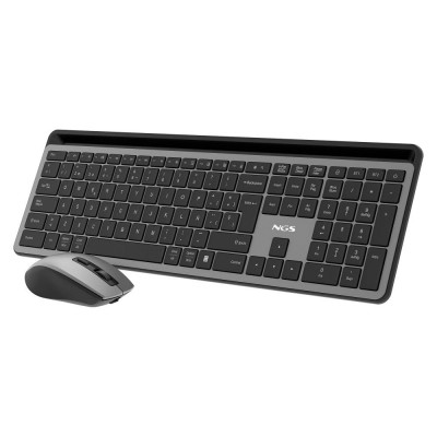 NGS ECLIPSE teclado Ratón incluido Hogar  Oficina RF Wireless + Bluetooth QWERTY Inglés Gris