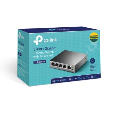 TP-Link TL-SG1005P No administrado Gigabit Ethernet (101001000) Energía sobre Ethernet (PoE) Negro