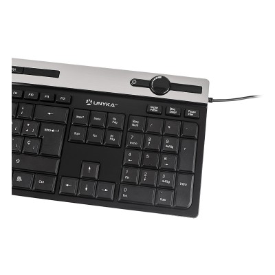 UNYKAch A 2930 teclado Hogar USB QWERTY Negro, Plata