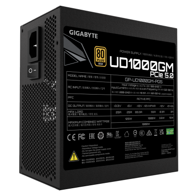 GIGABYTE UD1000GM PG5 unidad de fuente de alimentación 1000 W 20+4 pin ATX ATX Negro