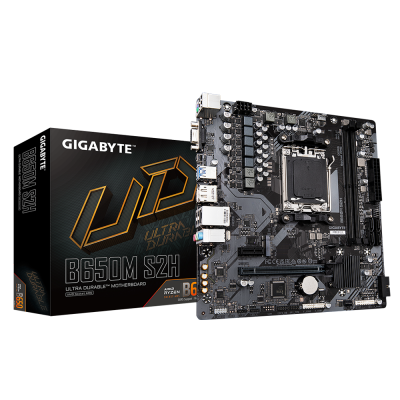 GIGABYTE B650M S2H Placa base - AMD Ryzen serie 9000, VRM de 5+2+2 fases, hasta 6400 MHz DDR5 (OC), 1xPCIe 4.0 M.2, LAN GbE, US