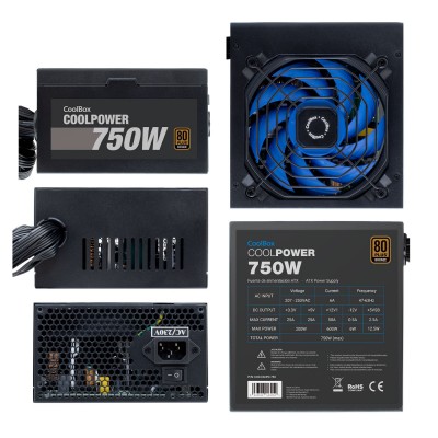 CoolBox CoolPower 750W unidad de fuente de alimentación 20+4 pin ATX ATX Negro