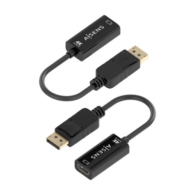 AISENS CONVERSOR DISPLAYPORT A HDMI 4K@60HZ, DPM-HDMIH, NEGRO, 15CM