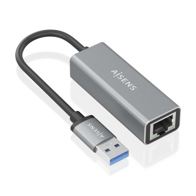 AISENS Conversor USB 3.0 a ethernet Gigabit 101001000 Mbps, Gris, 15cm