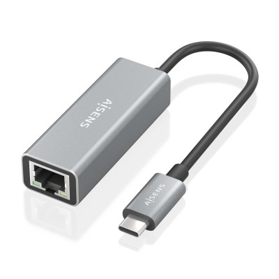 AISENS Conversor USB3.1 Gen1 USB-C a ethernet Gigabit 101001000 Mbps, Gris, 15cm