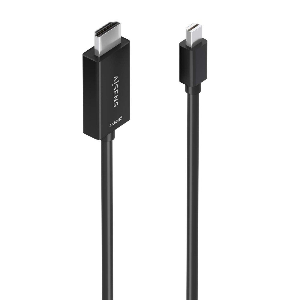 AISENS Cable conversor MINI DP a HDMI 4K@60Hz, MINI DPM-HDMIM, Negro, 2.0m