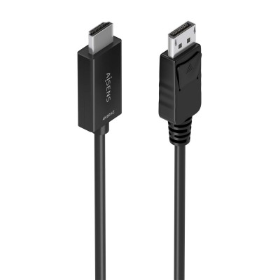 AISENS Cable conversor DisplayPort a HDMI 4K@60Hz, DPM-HDMIM, Negro, 0.6m