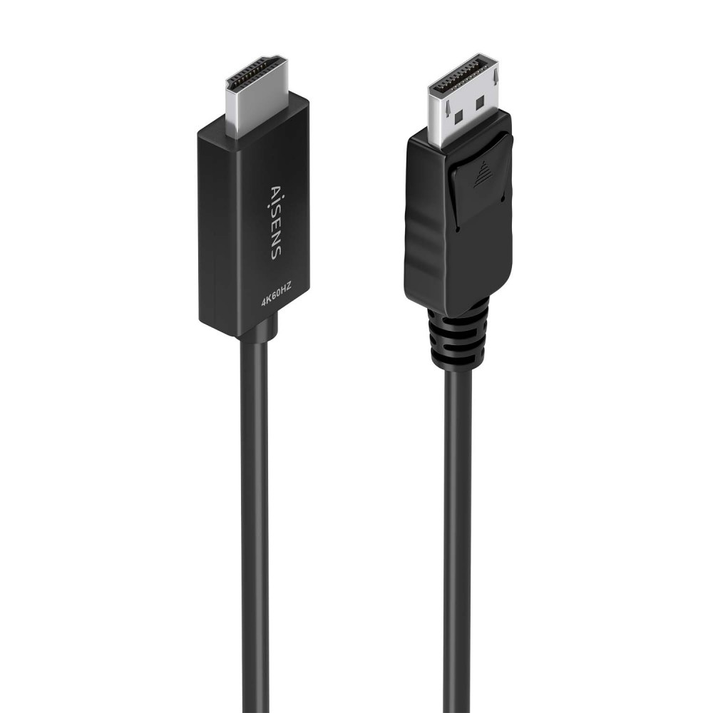 AISENS Cable conversor DisplayPort a HDMI 4K@60Hz, DPM-HDMIM, Negro, 0.6m