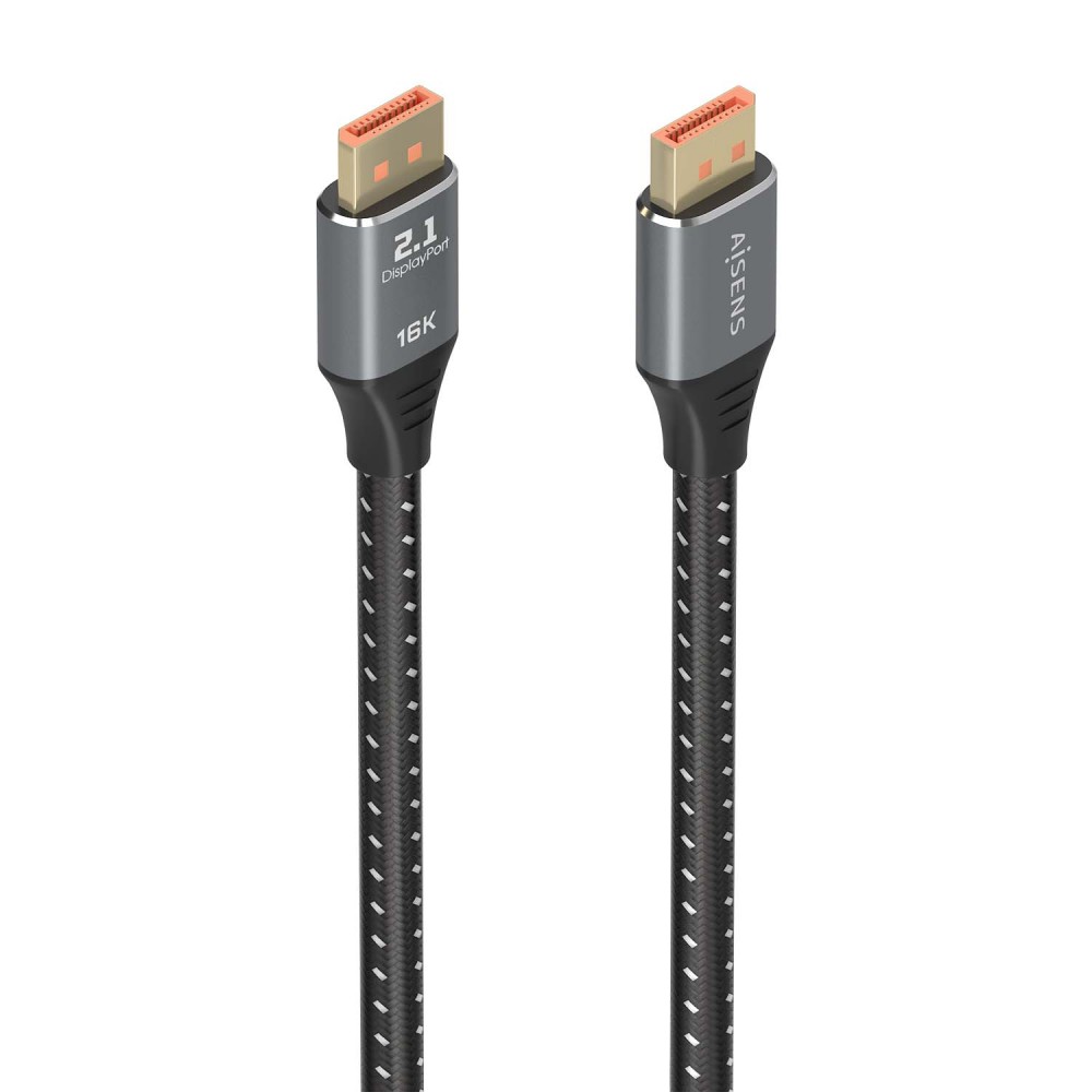 AISENS Cable DisplayPort V2.1 16K@60Hz 80 Gbps, DPM-DPM, Negro, 1.0m