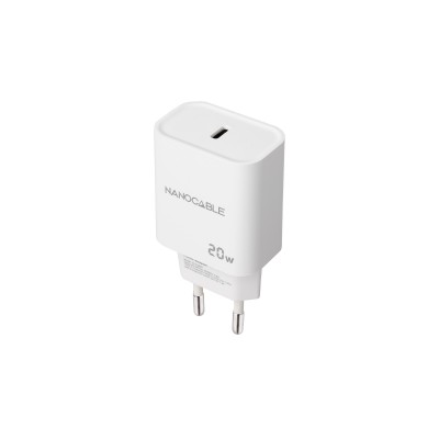 Nanocable Cargador USB-C PD 20W, Blanco
