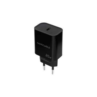 Nanocable Cargador USB-C PD 20W, Negro