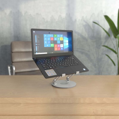 AISENS Soporte de Sobremesa Giratorio Ajustable Para Portatil  Tablet 7-13, Plata