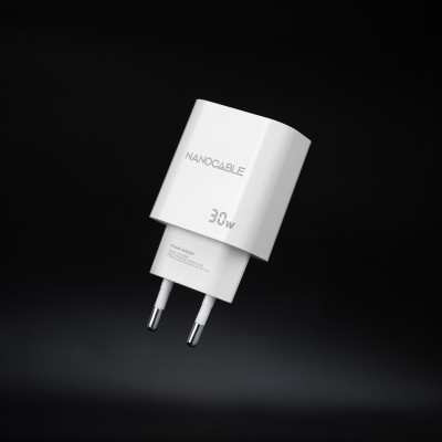 Nanocable Cargador USB-C PD 30W, Blanco