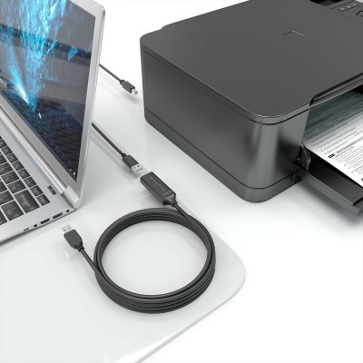 AISENS Cable USB 2.0 Prolongador con Amplificador, Tipo AM-AH, Negro, 5.0m