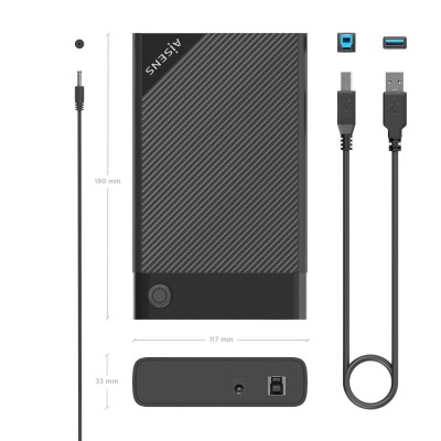 AISENS Caja Externa 3.5" ASE-3529B SATA A USB 3.0USB3.1 Gen1, Negra