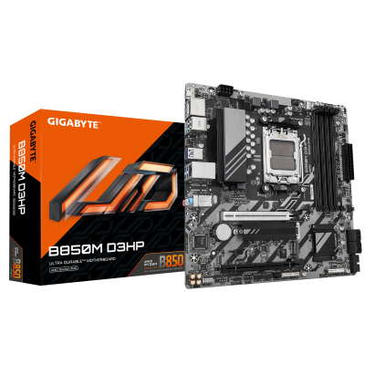 GIGABYTE B850M D3HP Placa Base - Procesadores AMD Ryzen Serie 9000, 5+2+2 fases VRM digitales, hasta 8200MHz DDR5 (OC), 1xPCIe 